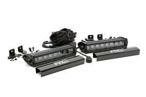 LED Light Bar - Rough Country - 8 Inch Black Series, Single Row - Black